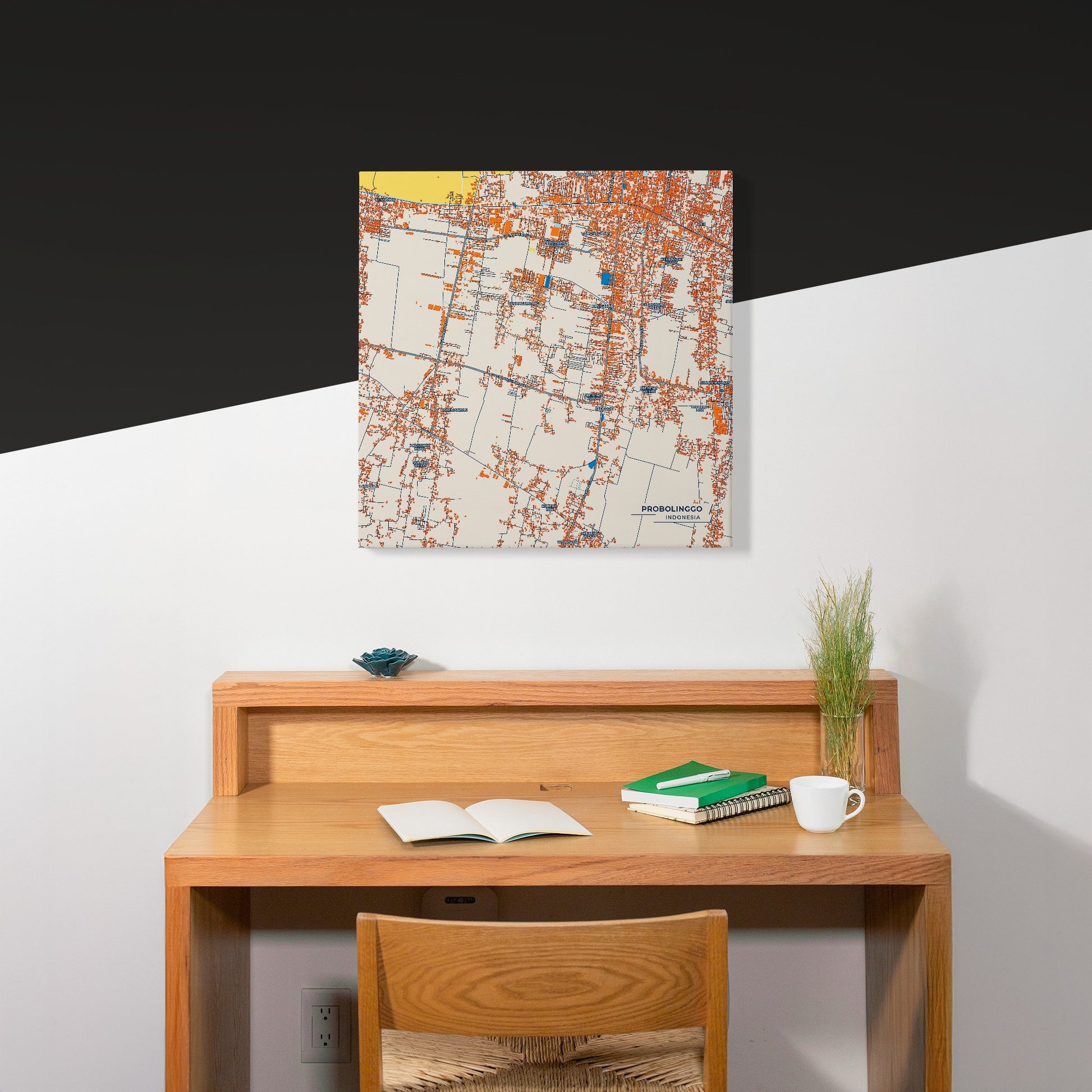 Probolinggo Indonesia Colorful City Map Canvas Print Scene