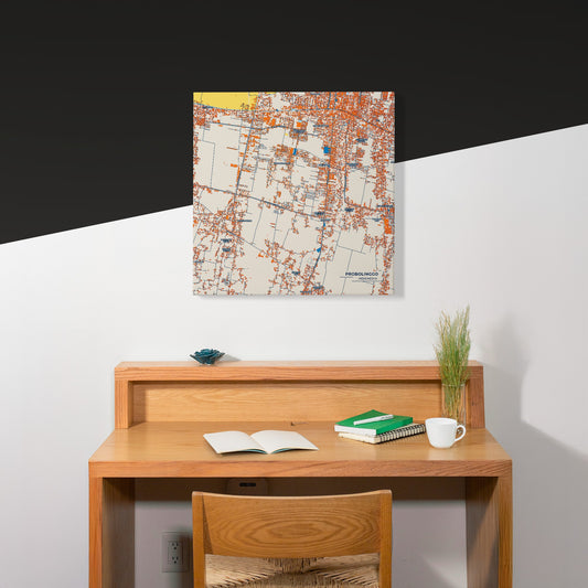 Probolinggo Indonesia Colorful City Map Canvas Print Scene