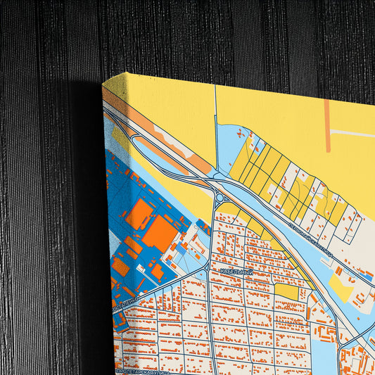Прохладном Russia Colorful City Map Canvas Print Detail
