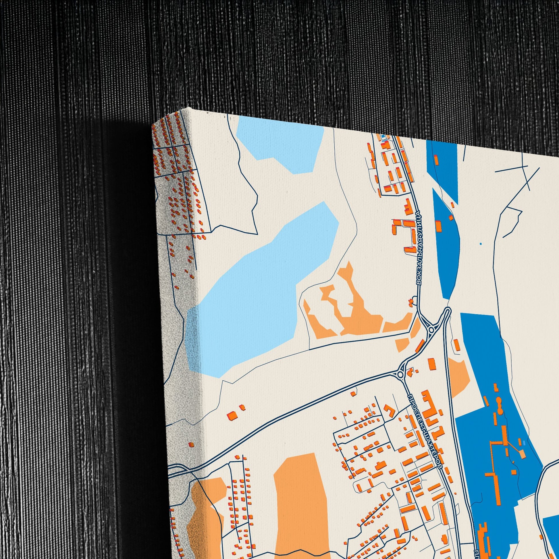 Прокопьевск Russia Colorful City Map Canvas Print Detail