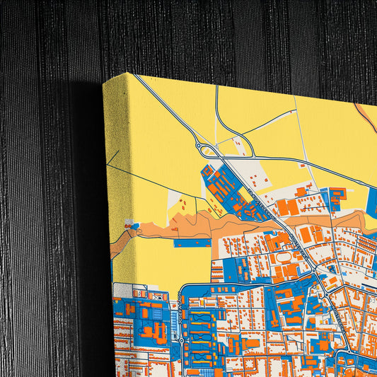 Prostějov Czechia Colorful City Map Canvas Print Detail
