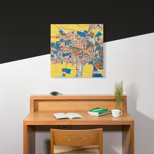 Prostějov Czechia Colorful City Map Canvas Print Scene