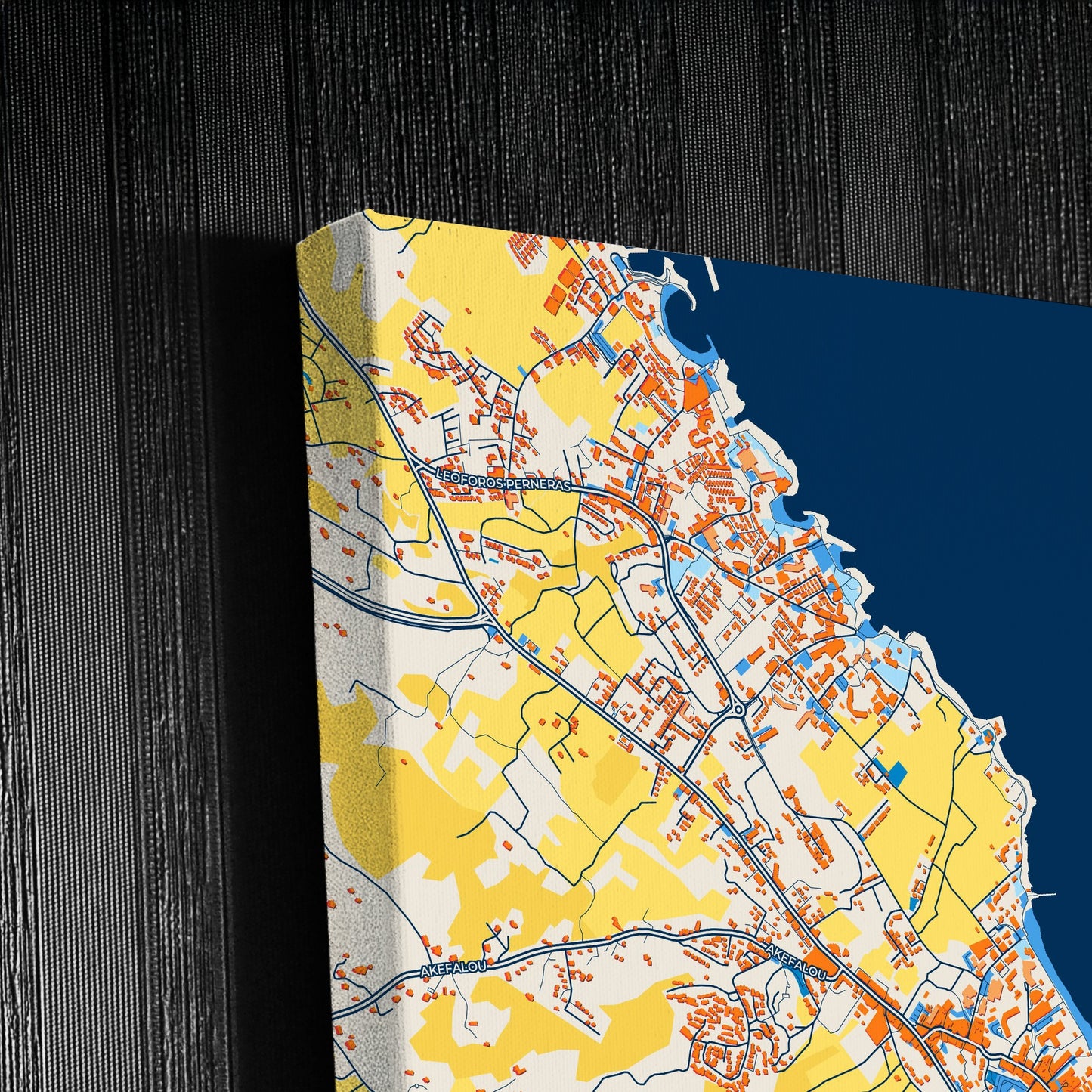 Protaras   Cyprus Colorful City Map Canvas Print Detail