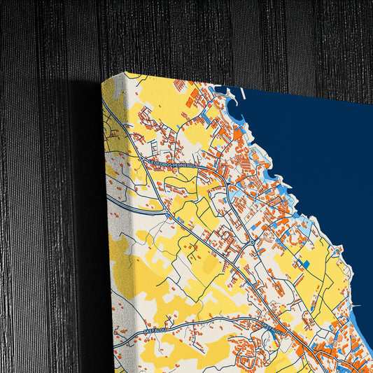 Protaras   Cyprus Colorful City Map Canvas Print Detail