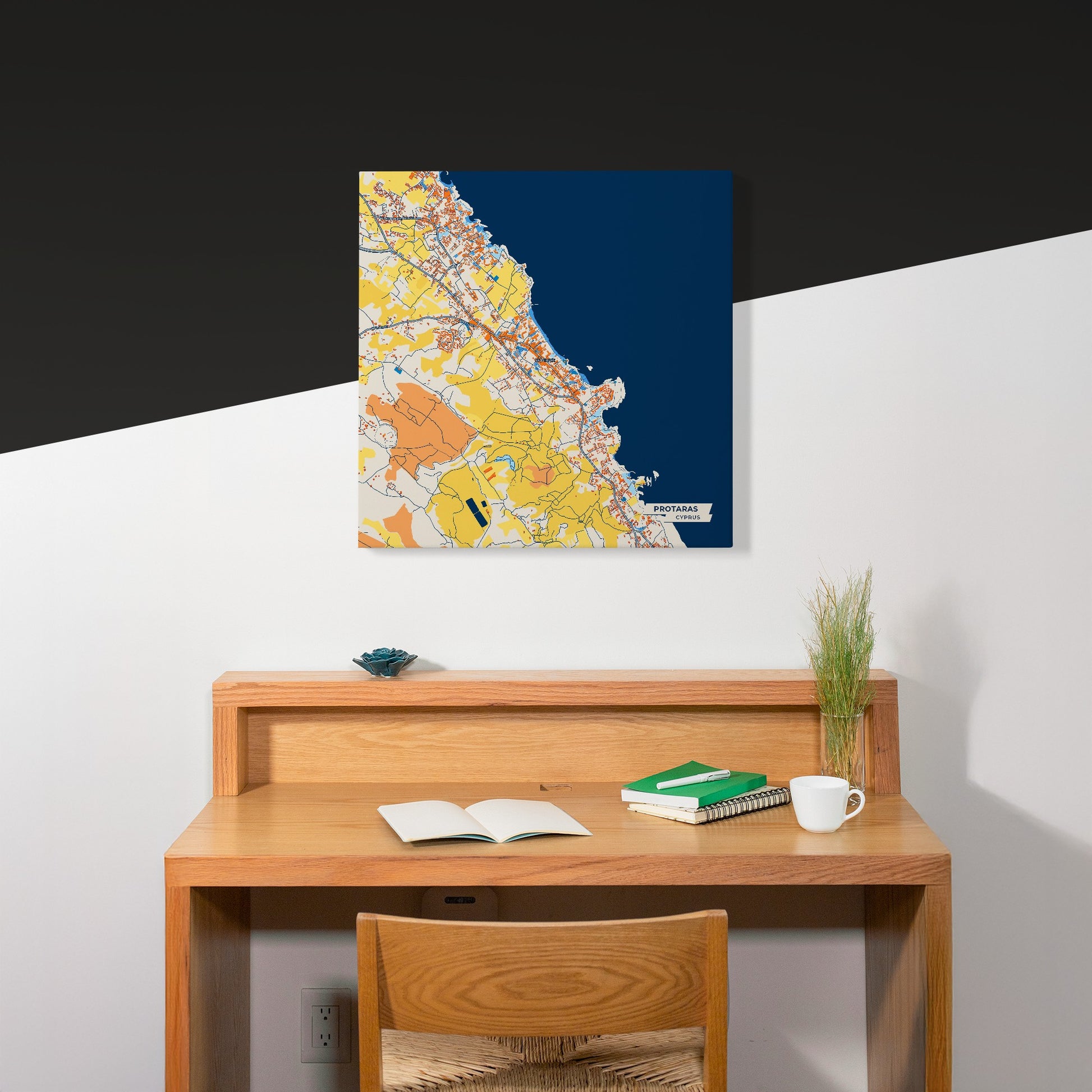 Protaras   Cyprus Colorful City Map Canvas Print Scene