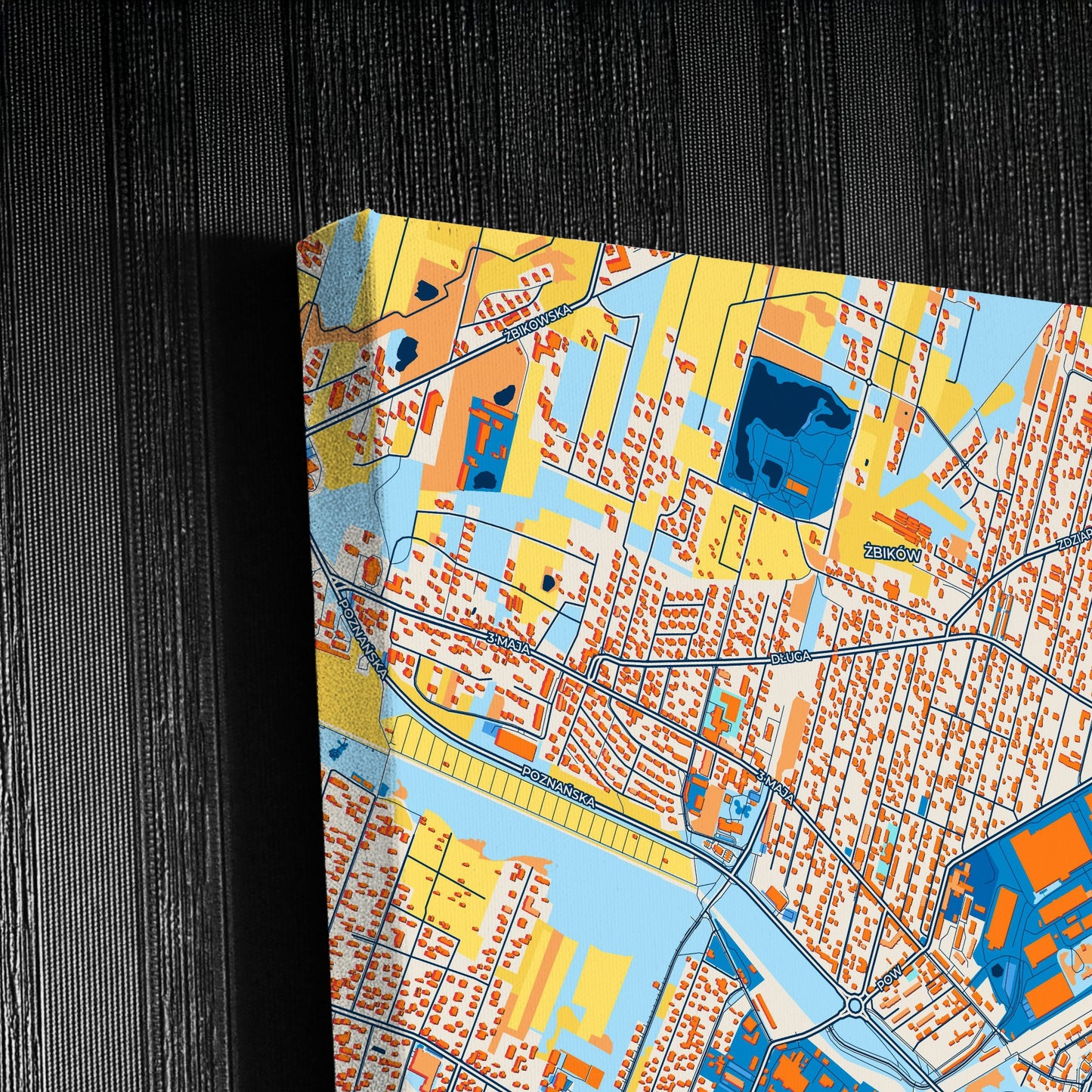 Pruszków Poland Colorful City Map Canvas Print Detail