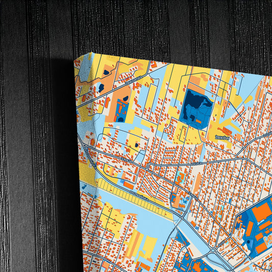 Pruszków Poland Colorful City Map Canvas Print Detail