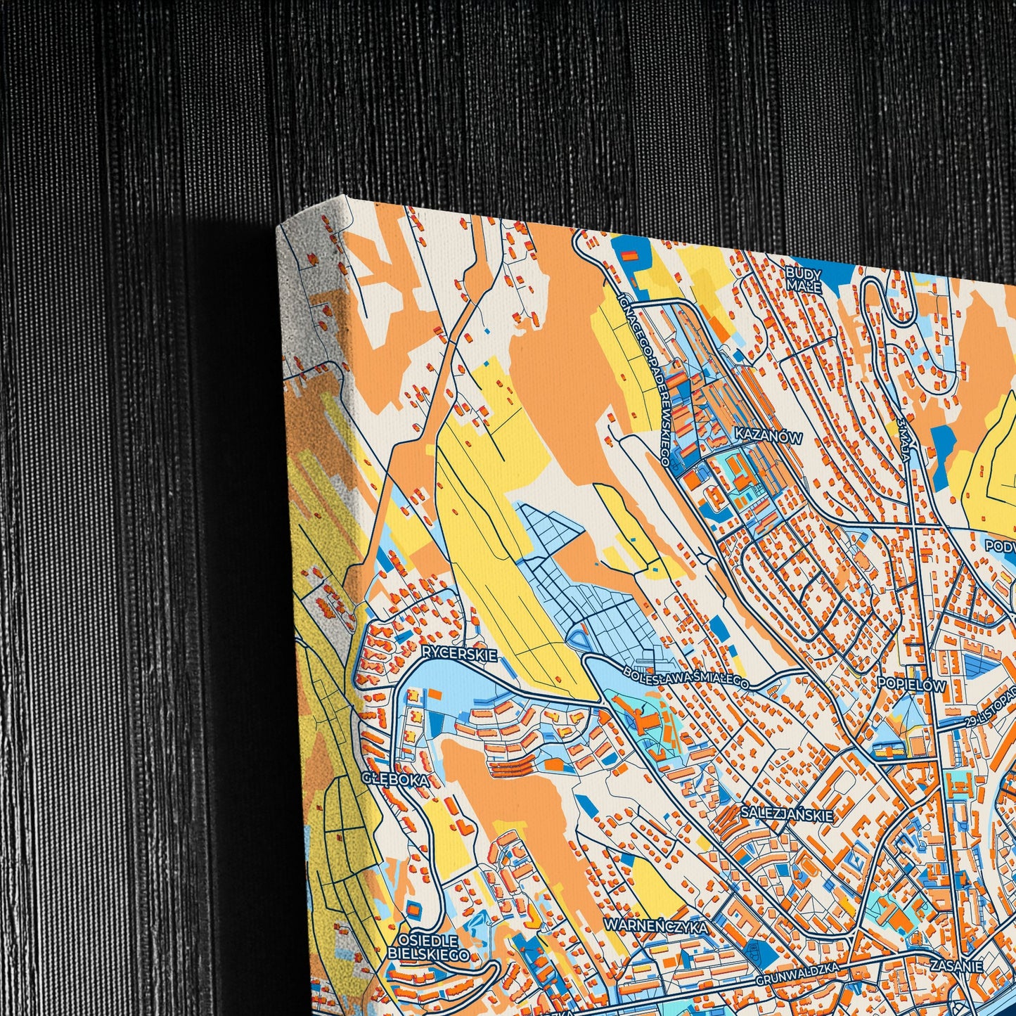 Przemyśl Poland Colorful City Map Canvas Print Detail