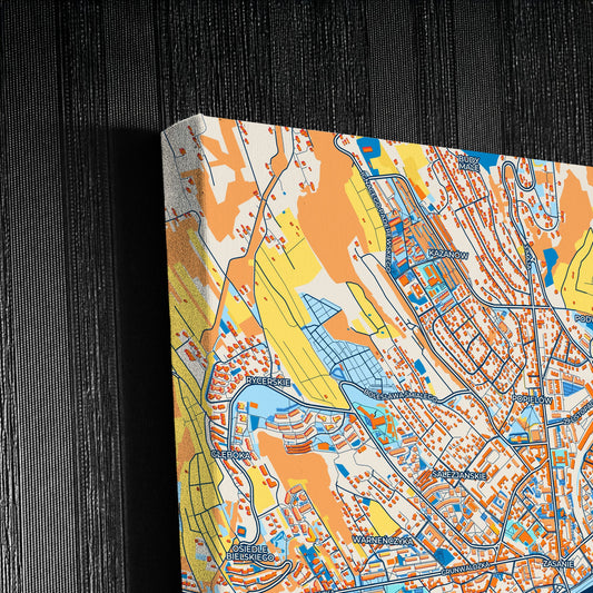 Przemyśl Poland Colorful City Map Canvas Print Detail