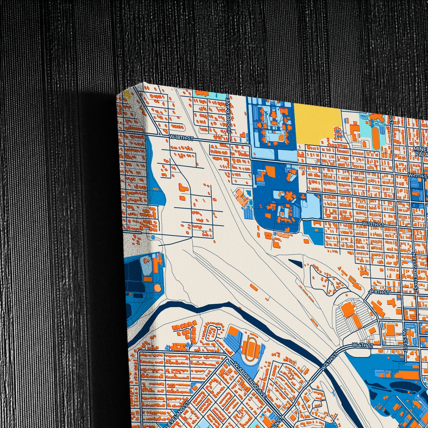 Pueblo Colorado Colorful City Map Canvas Print Detail