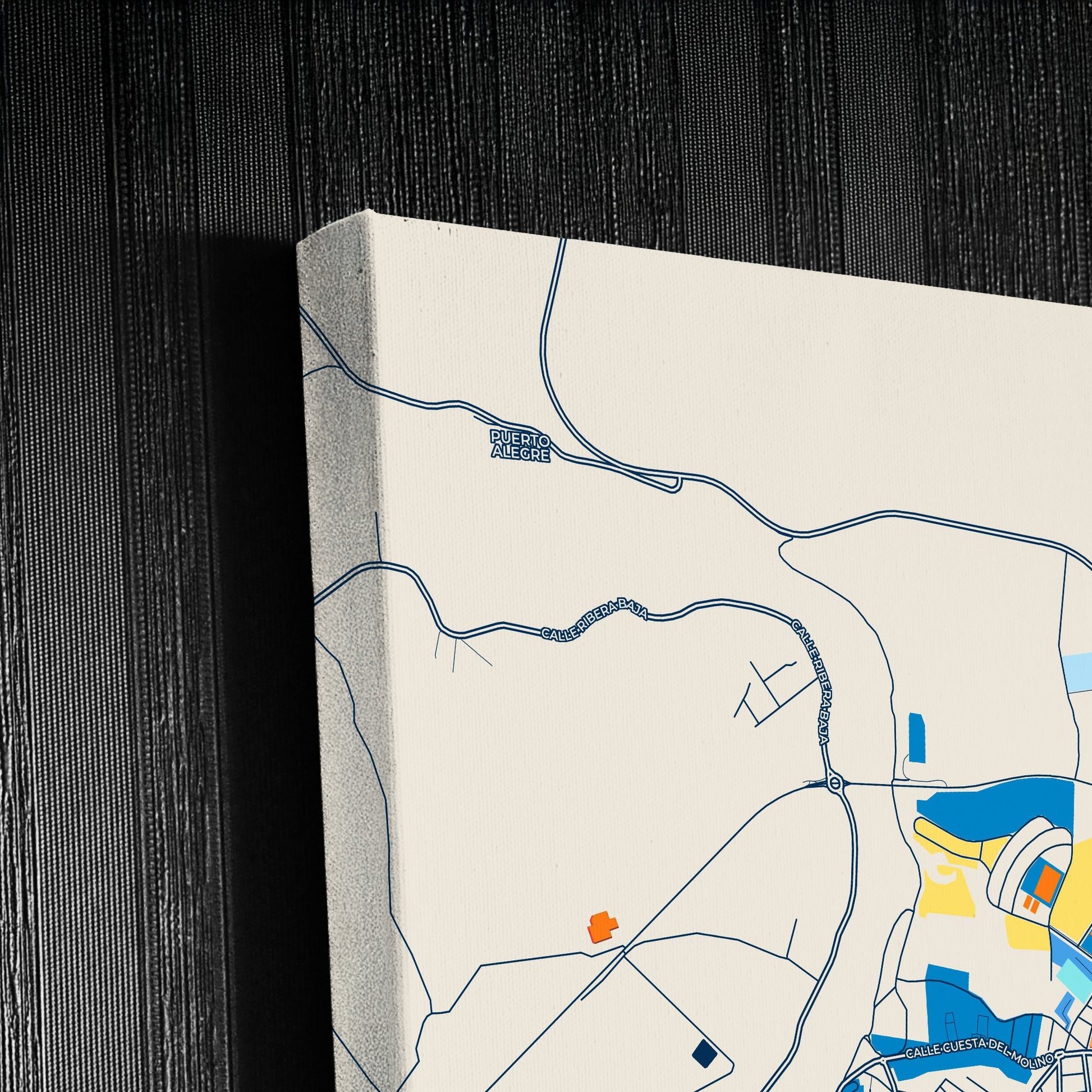 Puente-Genil Spain Colorful City Map Canvas Print Detail