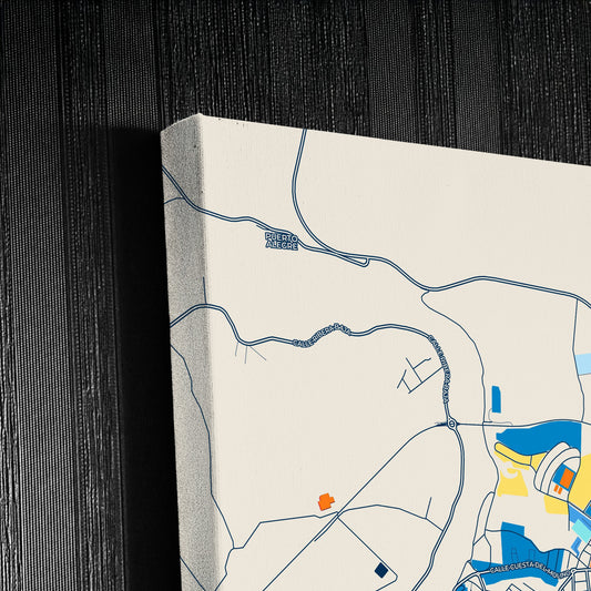 Puente-Genil Spain Colorful City Map Canvas Print Detail