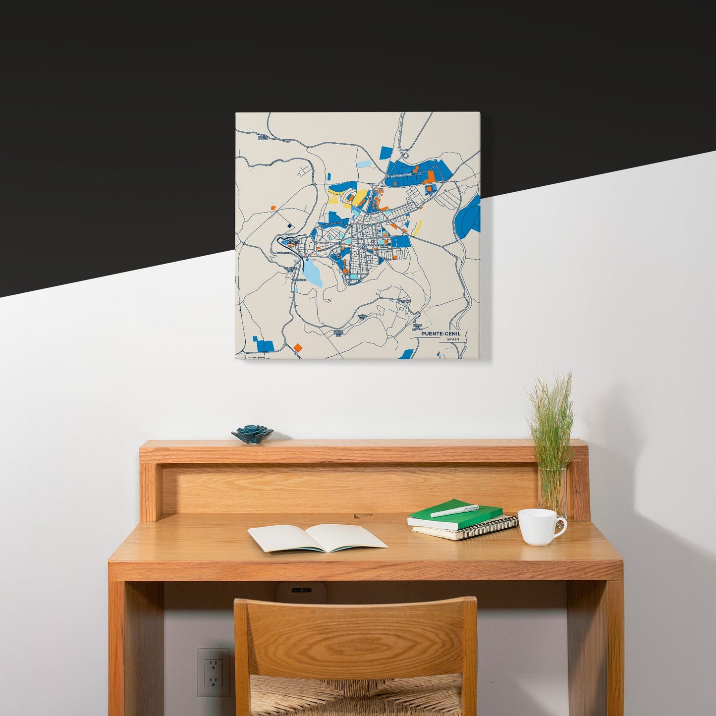 Puente-Genil Spain Colorful City Map Canvas Print Scene