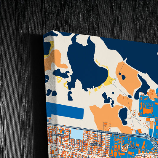Puerto Cabello Venezuela Colorful City Map Canvas Print Detail