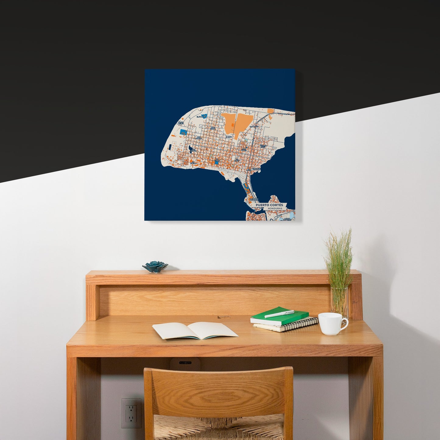 Puerto Cortés Honduras Colorful City Map Canvas Print Scene