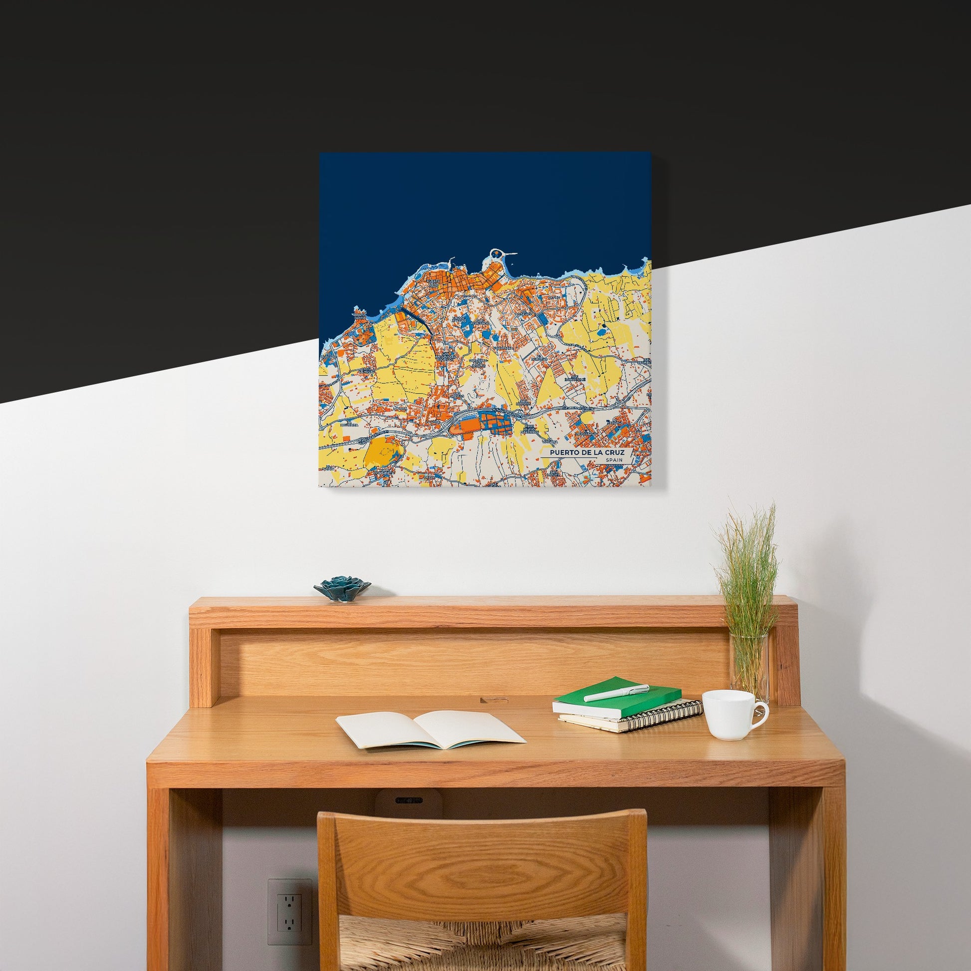 Puerto De La Cruz Spain Colorful City Map Canvas Print Scene