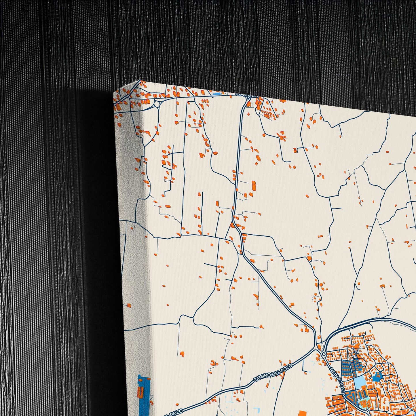 Puerto Del Carmen Spain Colorful City Map Canvas Print Detail