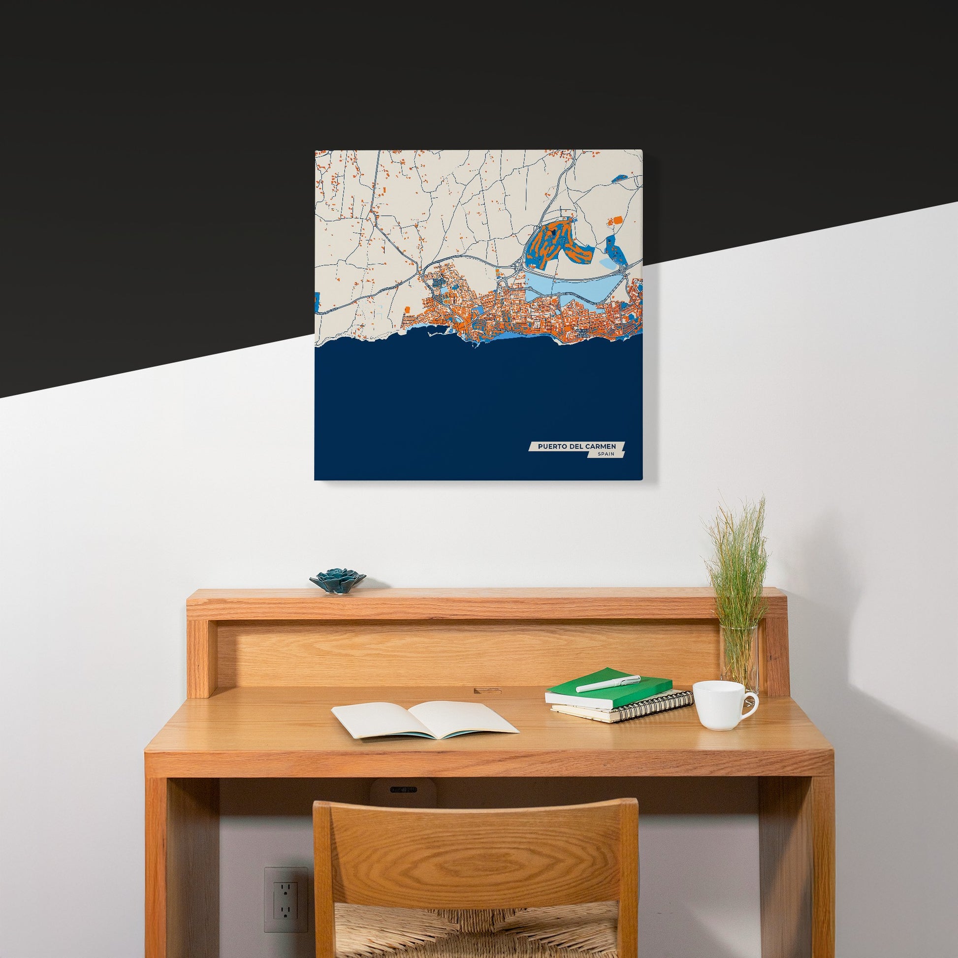 Puerto Del Carmen Spain Colorful City Map Canvas Print Scene