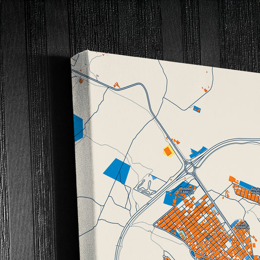 Puerto Del Rosario Spain Colorful City Map Canvas Print Detail