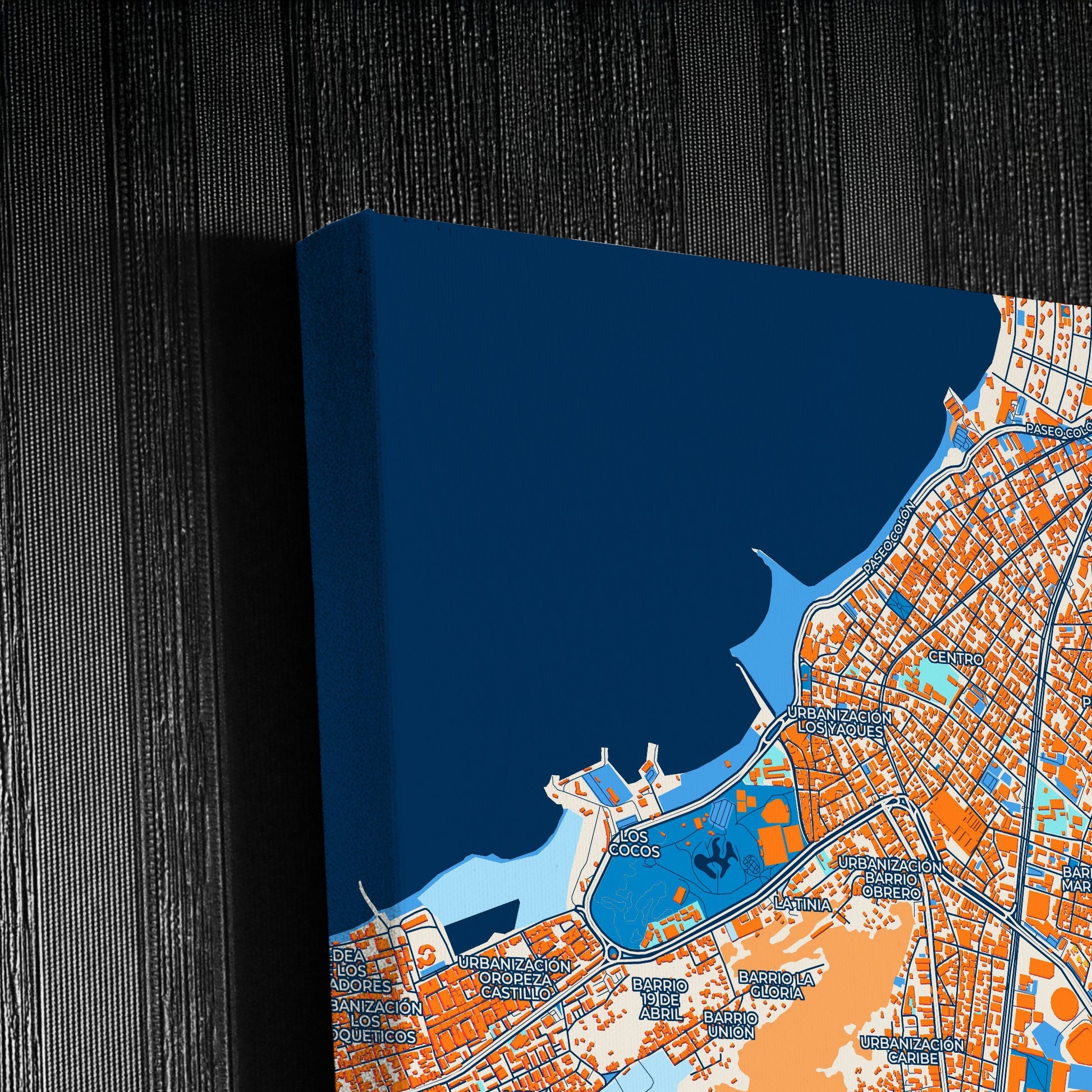 Puerto La Cruz Venezuela Colorful City Map Canvas Print Detail