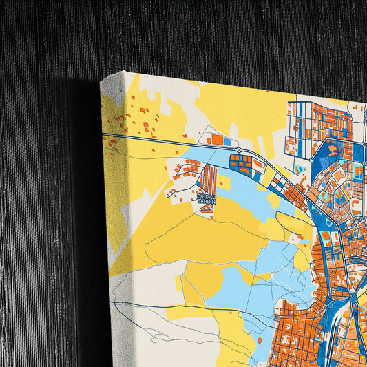 Puertollano Spain Colorful City Map Canvas Print Detail