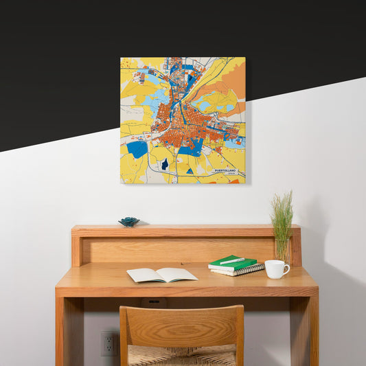 Puertollano Spain Colorful City Map Canvas Print Scene