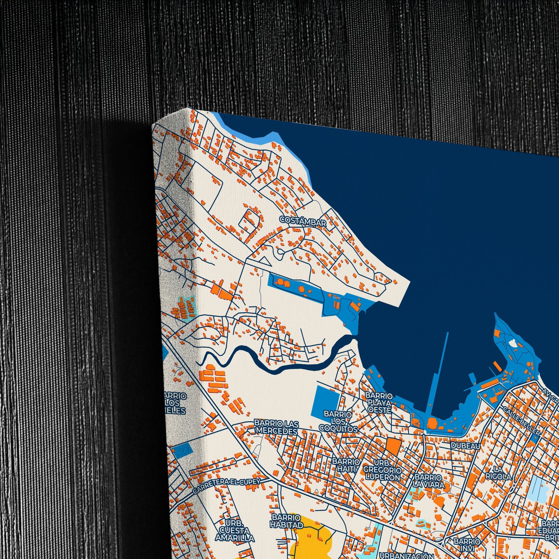 Puerto Plata Dominican Republic Colorful City Map Canvas Print Detail