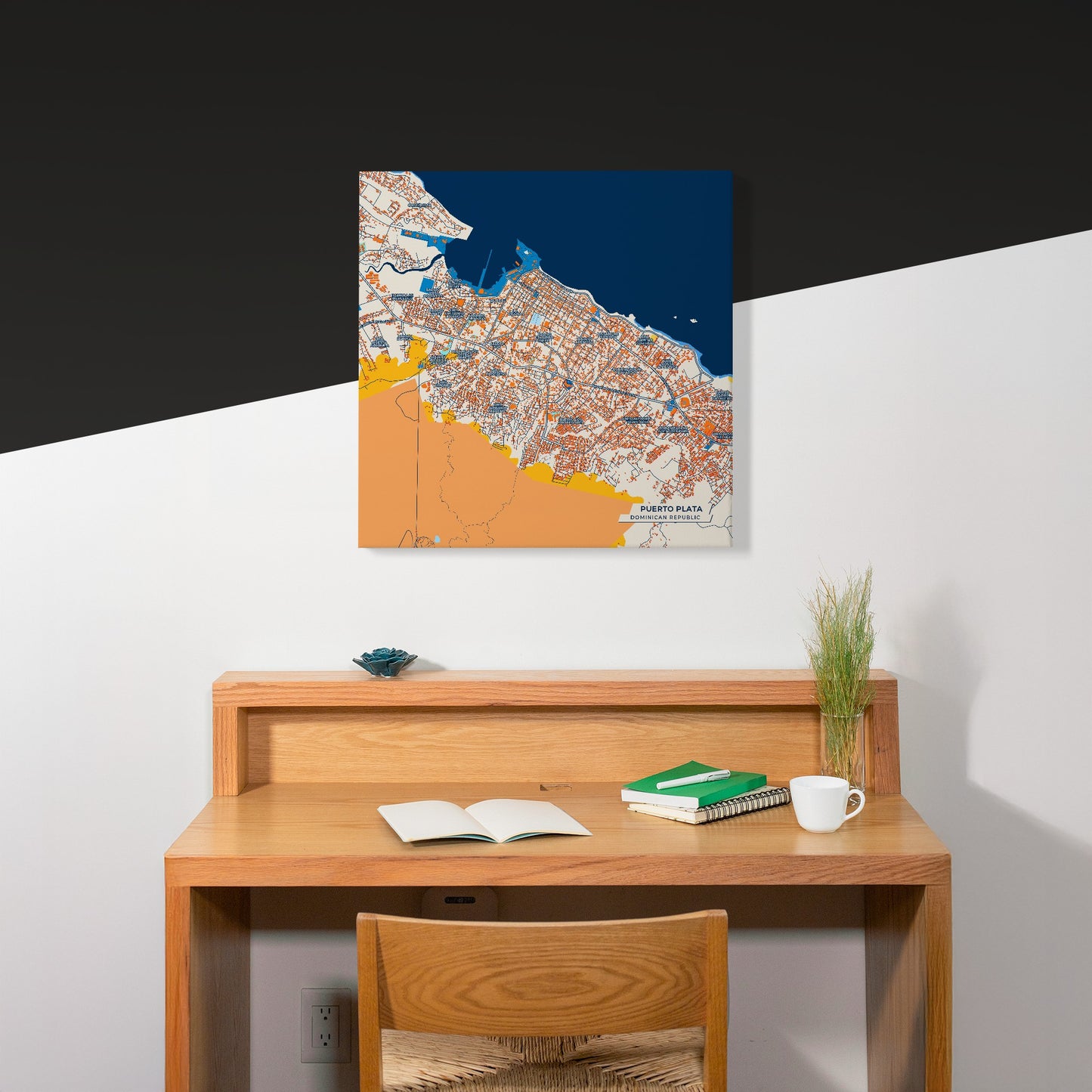 Puerto Plata Dominican Republic Colorful City Map Canvas Print Scene