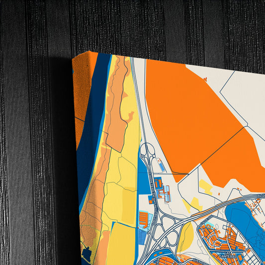 Puerto Real Spain Colorful City Map Canvas Print Detail