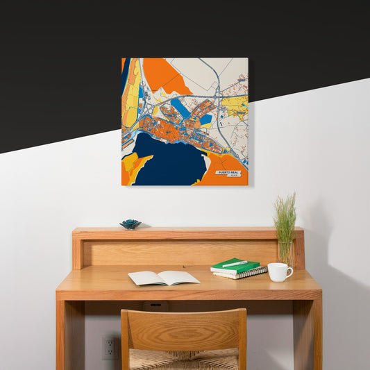 Puerto Real Spain Colorful City Map Canvas Print Scene
