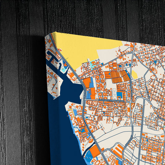 Puerto Vallarta Mexico Colorful City Map Canvas Print Detail