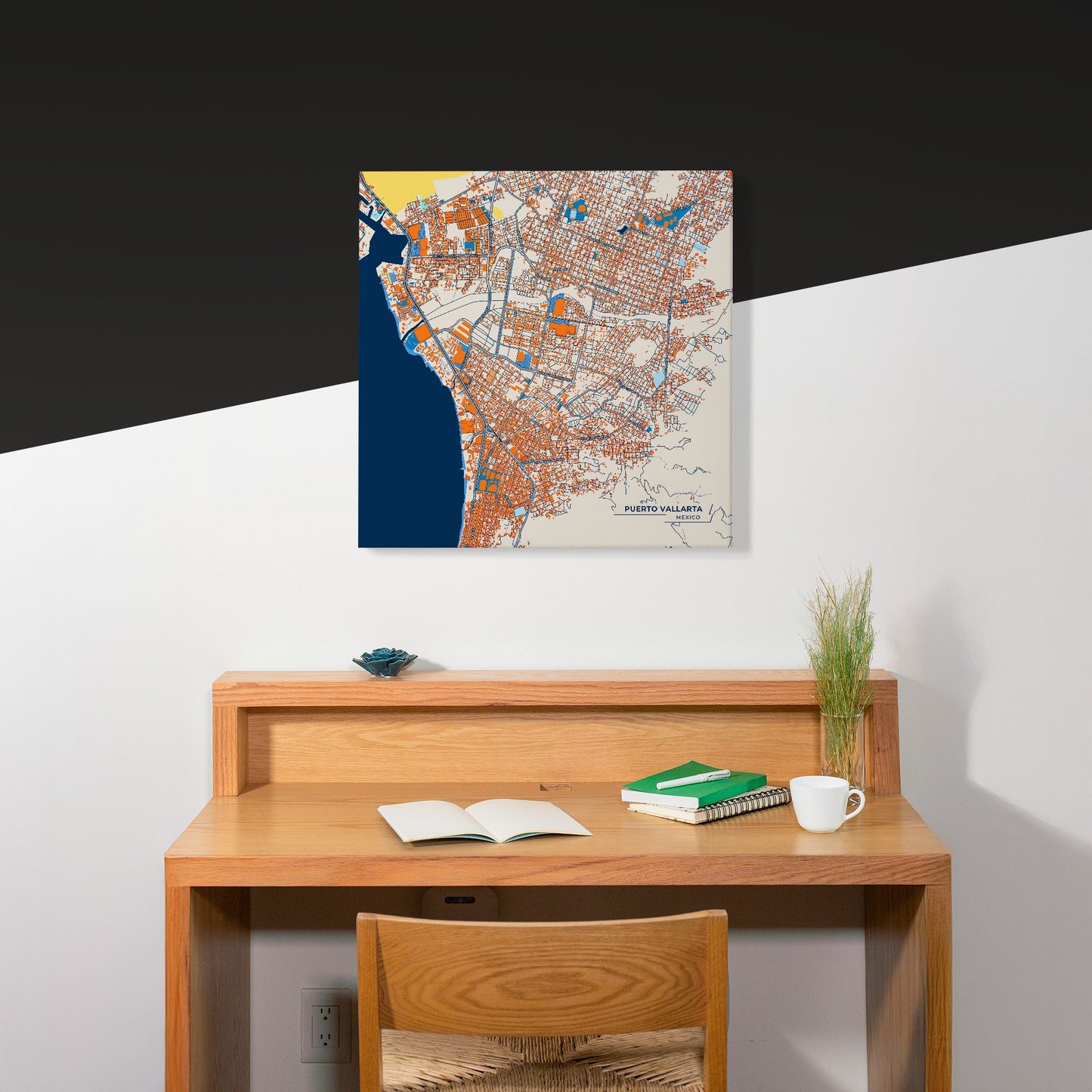 Puerto Vallarta Mexico Colorful City Map Canvas Print Scene