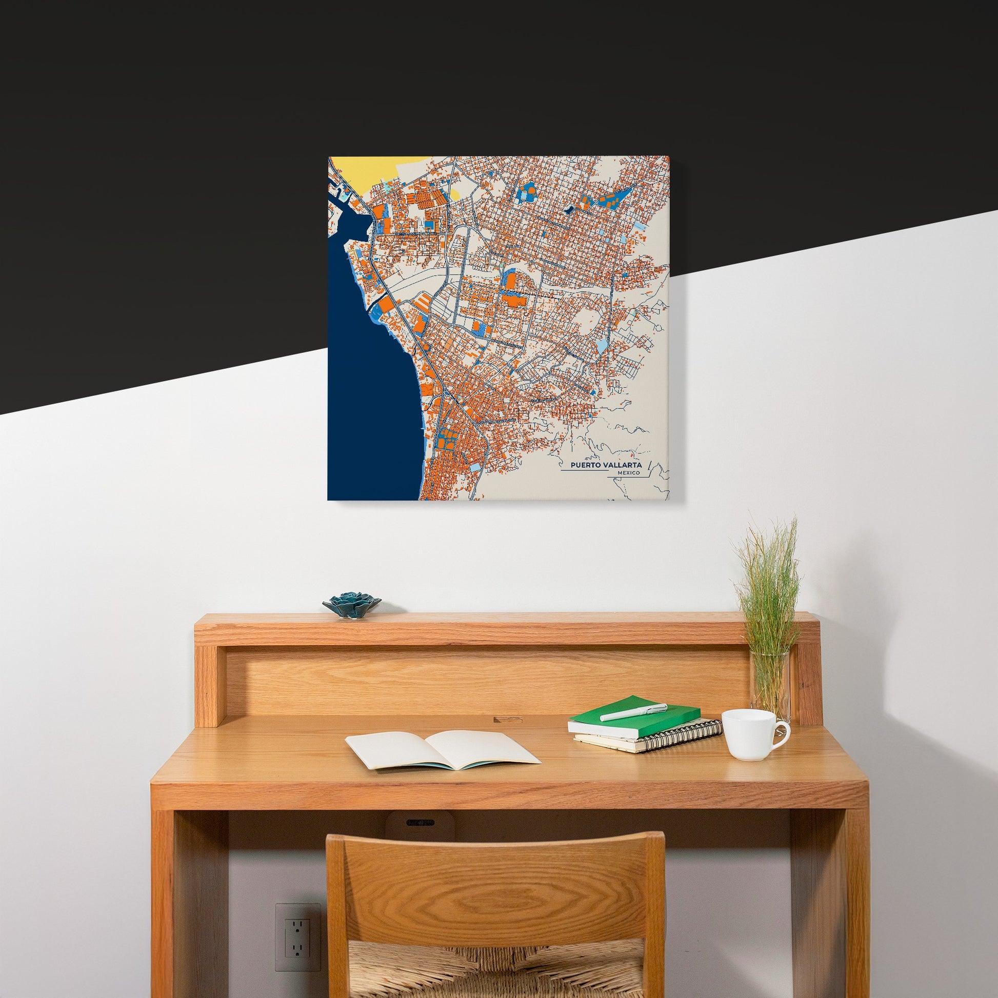 Puerto Vallarta Mexico Colorful City Map Canvas Print Scene