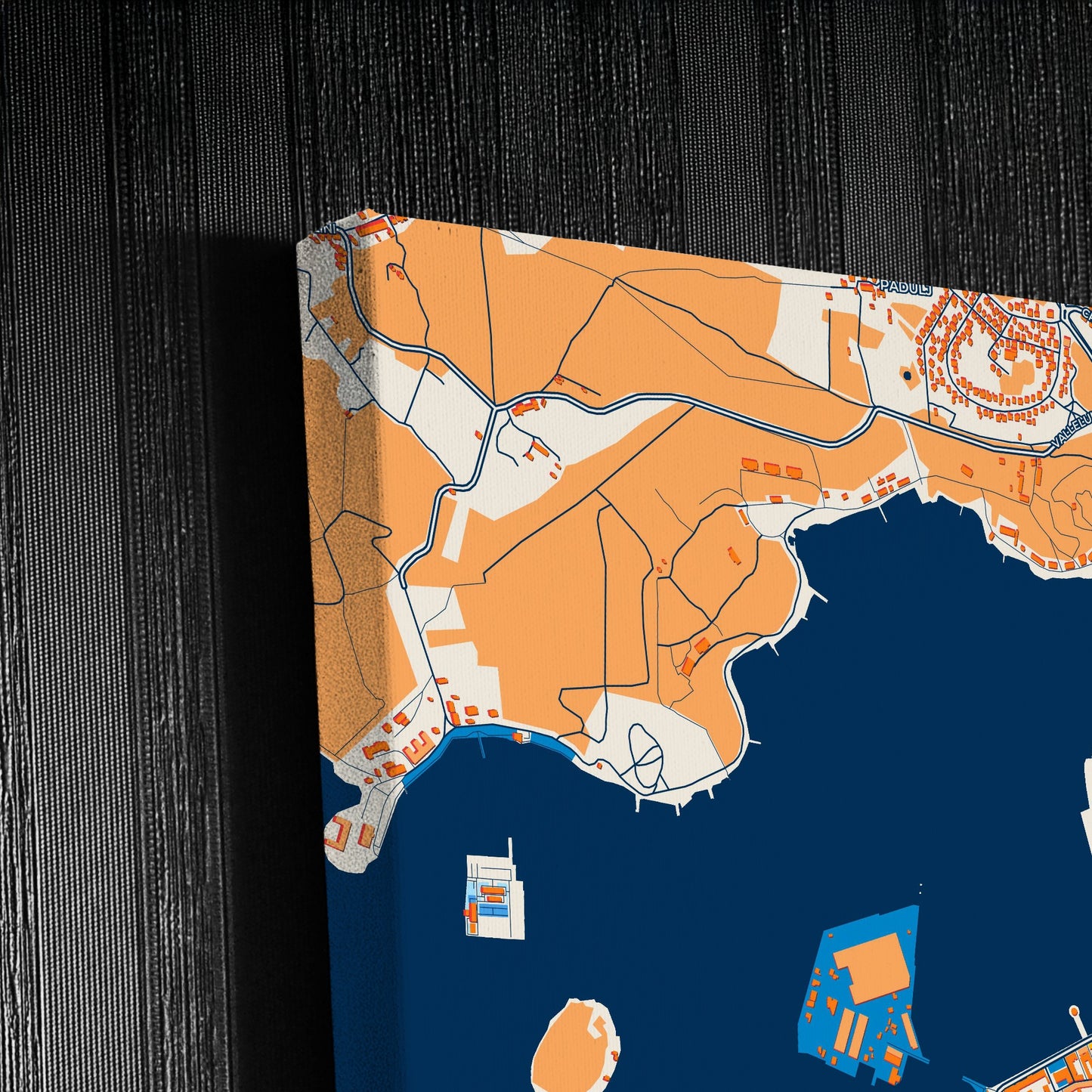Pula / Pola Croatia Colorful City Map Canvas Print Detail