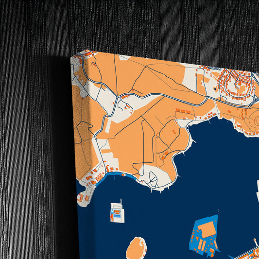 Pula / Pola Croatia Colorful City Map Canvas Print Detail