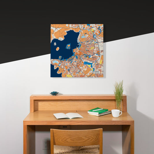 Pula / Pola Croatia Colorful City Map Canvas Print Scene