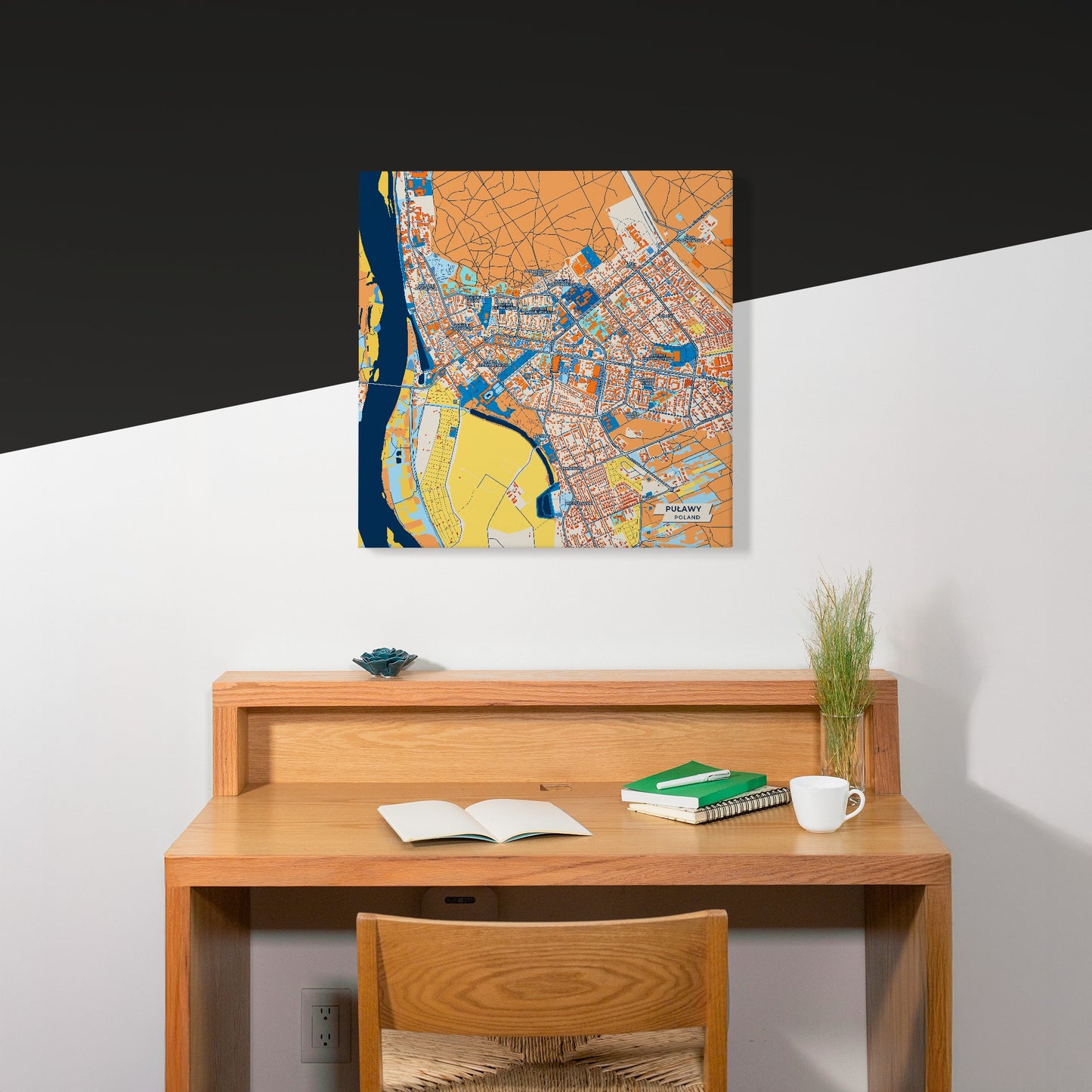 Puławy Poland Colorful City Map Canvas Print Scene