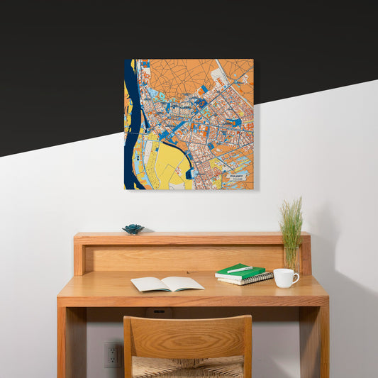 Puławy Poland Colorful City Map Canvas Print Scene