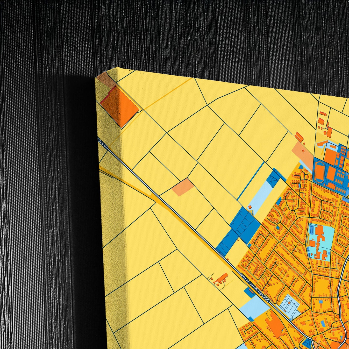Pulheim Germany Colorful City Map Canvas Print Detail