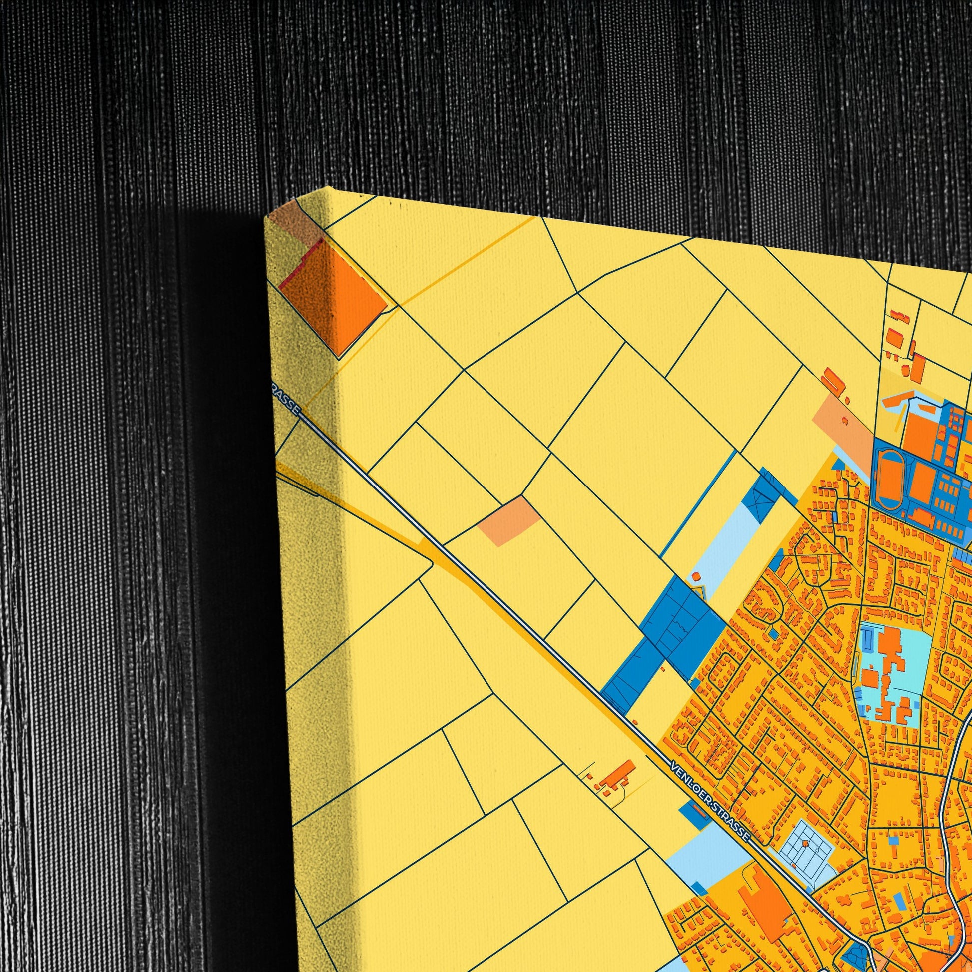Pulheim Germany Colorful City Map Canvas Print Detail