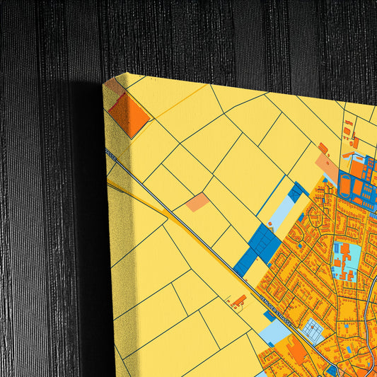 Pulheim Germany Colorful City Map Canvas Print Detail