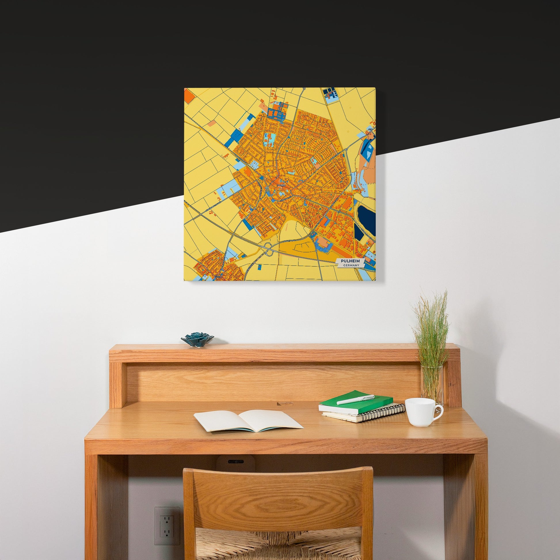Pulheim Germany Colorful City Map Canvas Print Scene
