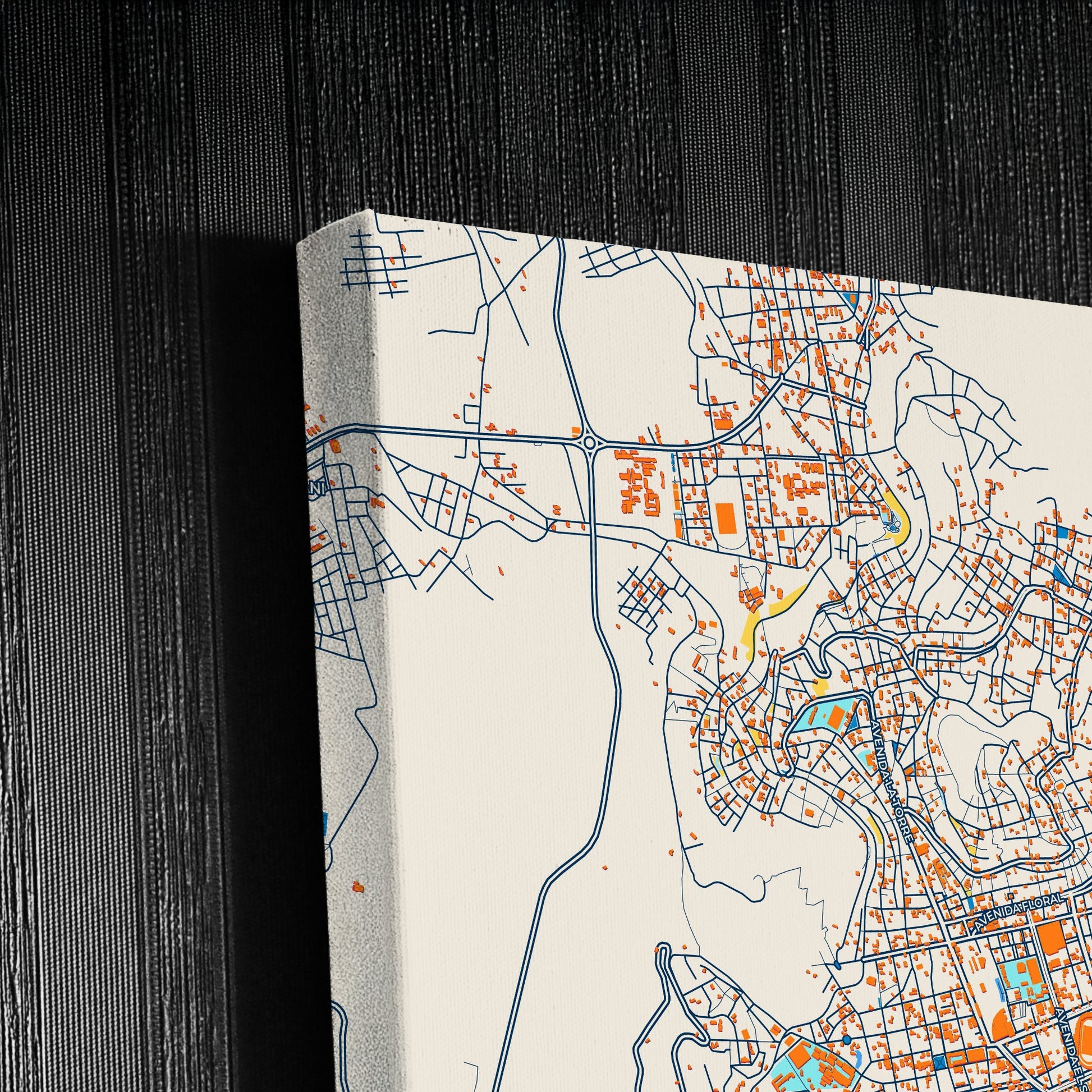 Puno Peru Colorful City Map Canvas Print Detail