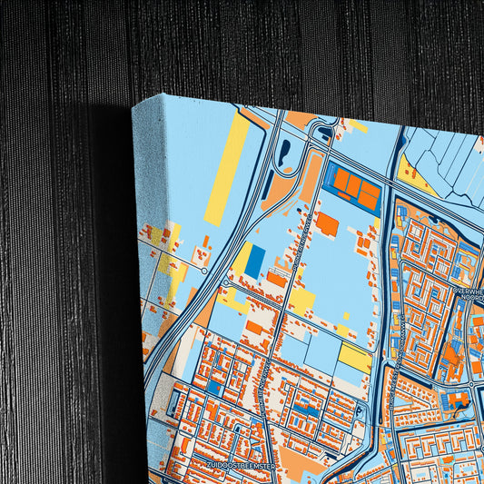 Purmerend Netherlands Colorful City Map Canvas Print Detail