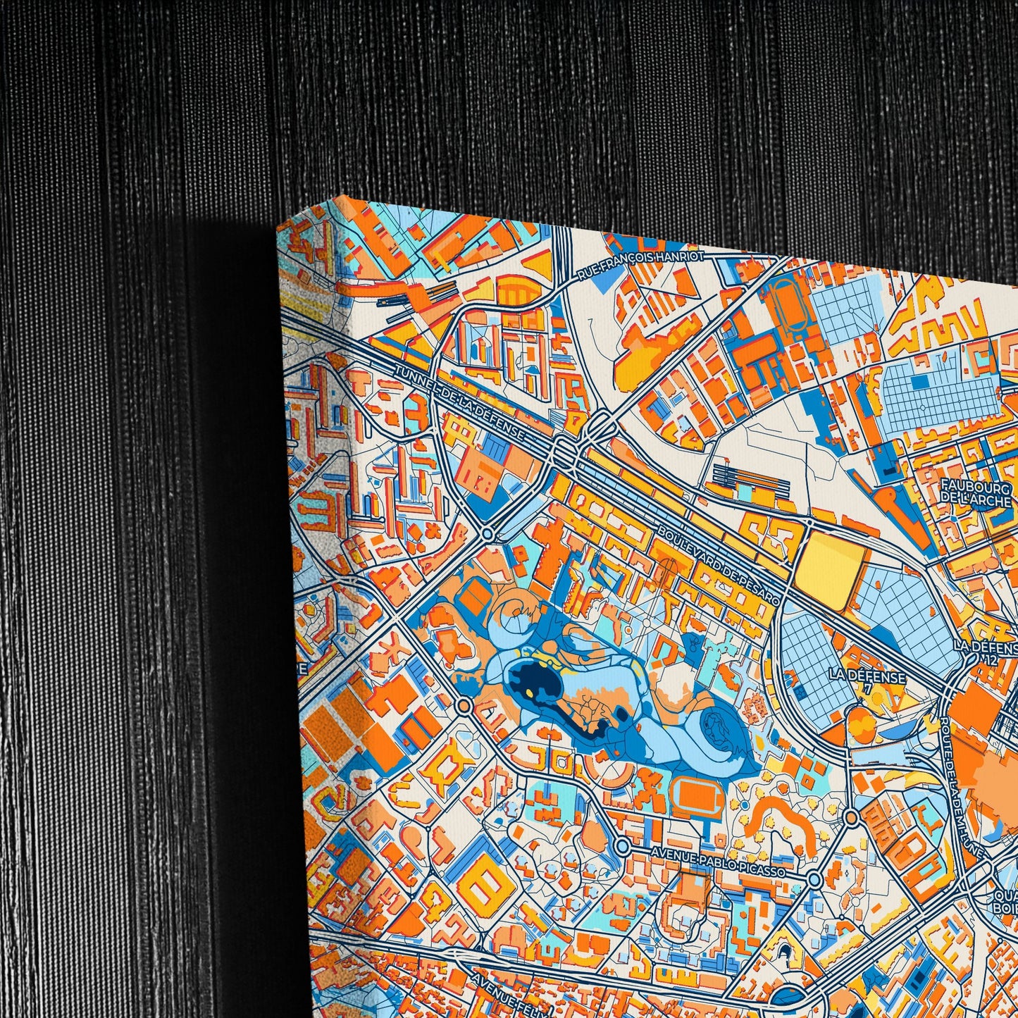 Puteaux France Colorful City Map Canvas Print Detail