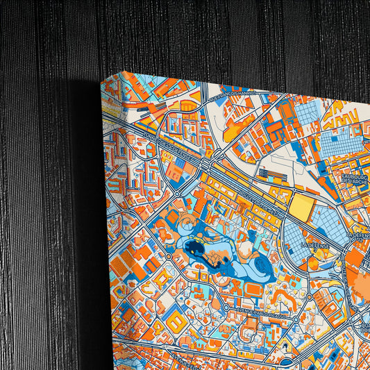 Puteaux France Colorful City Map Canvas Print Detail