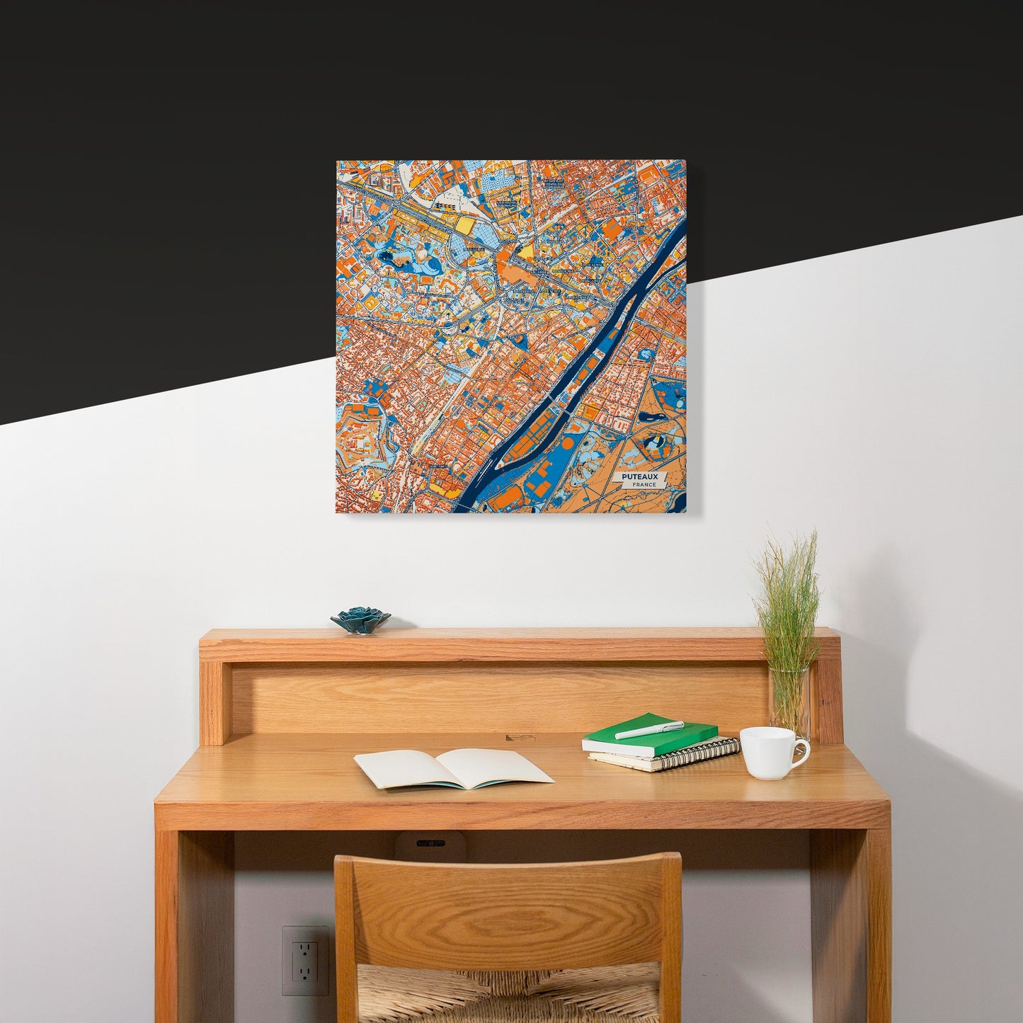 Puteaux France Colorful City Map Canvas Print Scene