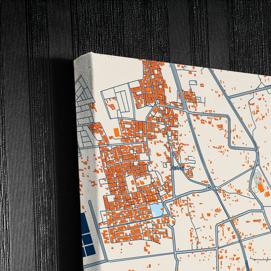 Qatif Saudi Arabia Colorful City Map Canvas Print Detail