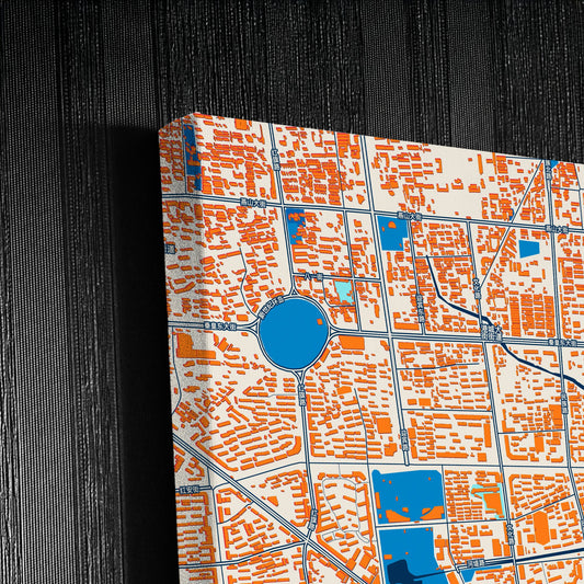 Qinhuangdao China Colorful City Map Canvas Print Detail