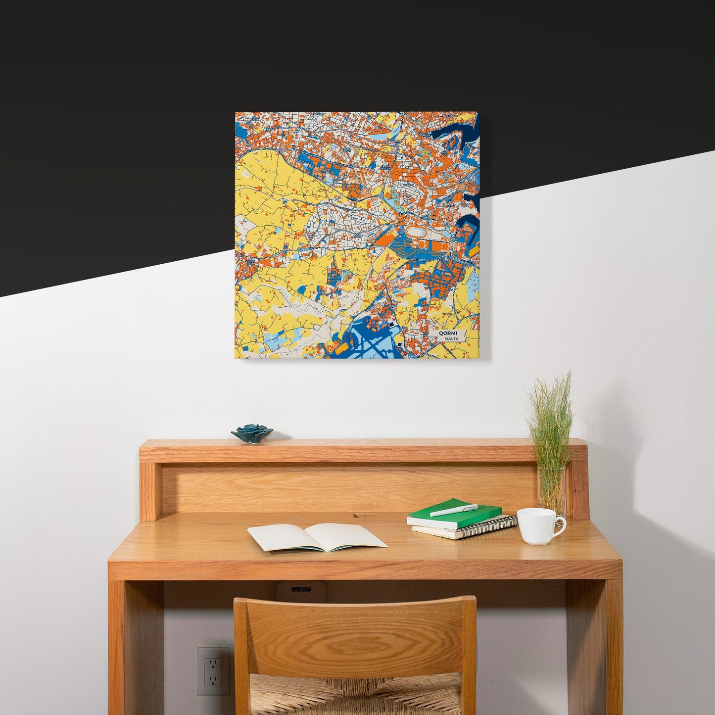  Qormi Malta Colorful City Map Canvas Print Scene